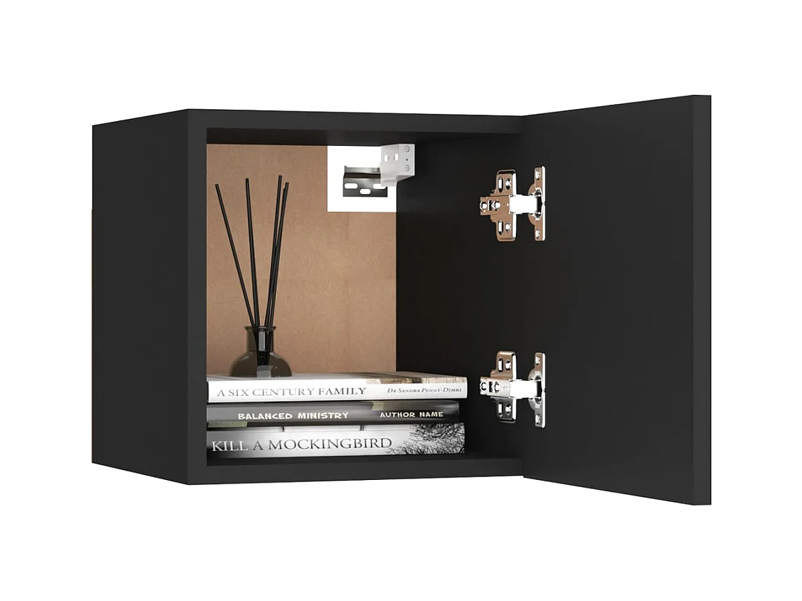 Comodino Nero 30,5x30x30 cm Legno ingegnerizzato