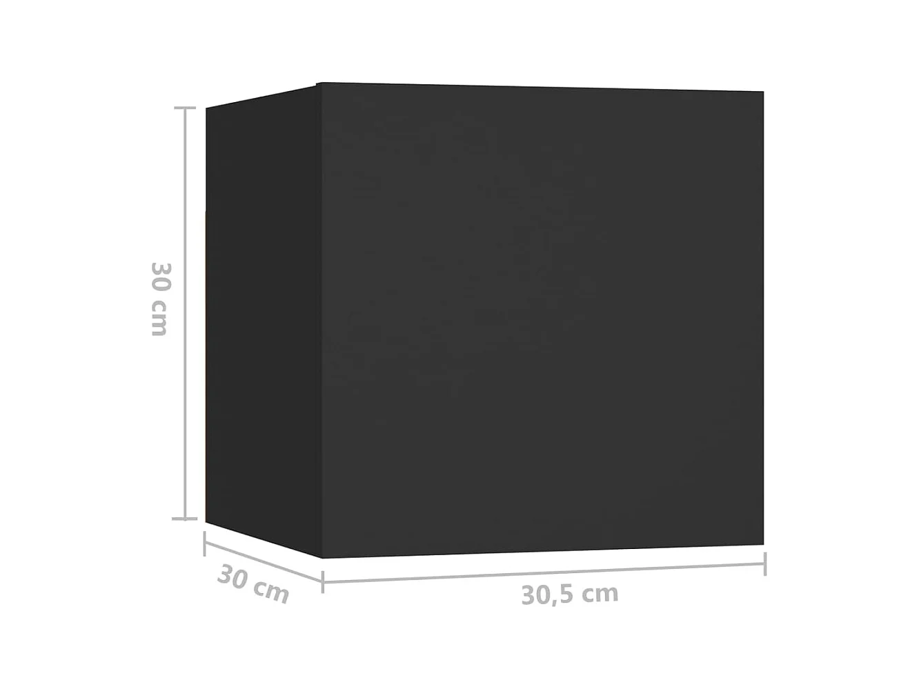 Comodino Nero 30,5x30x30 cm Legno ingegnerizzato