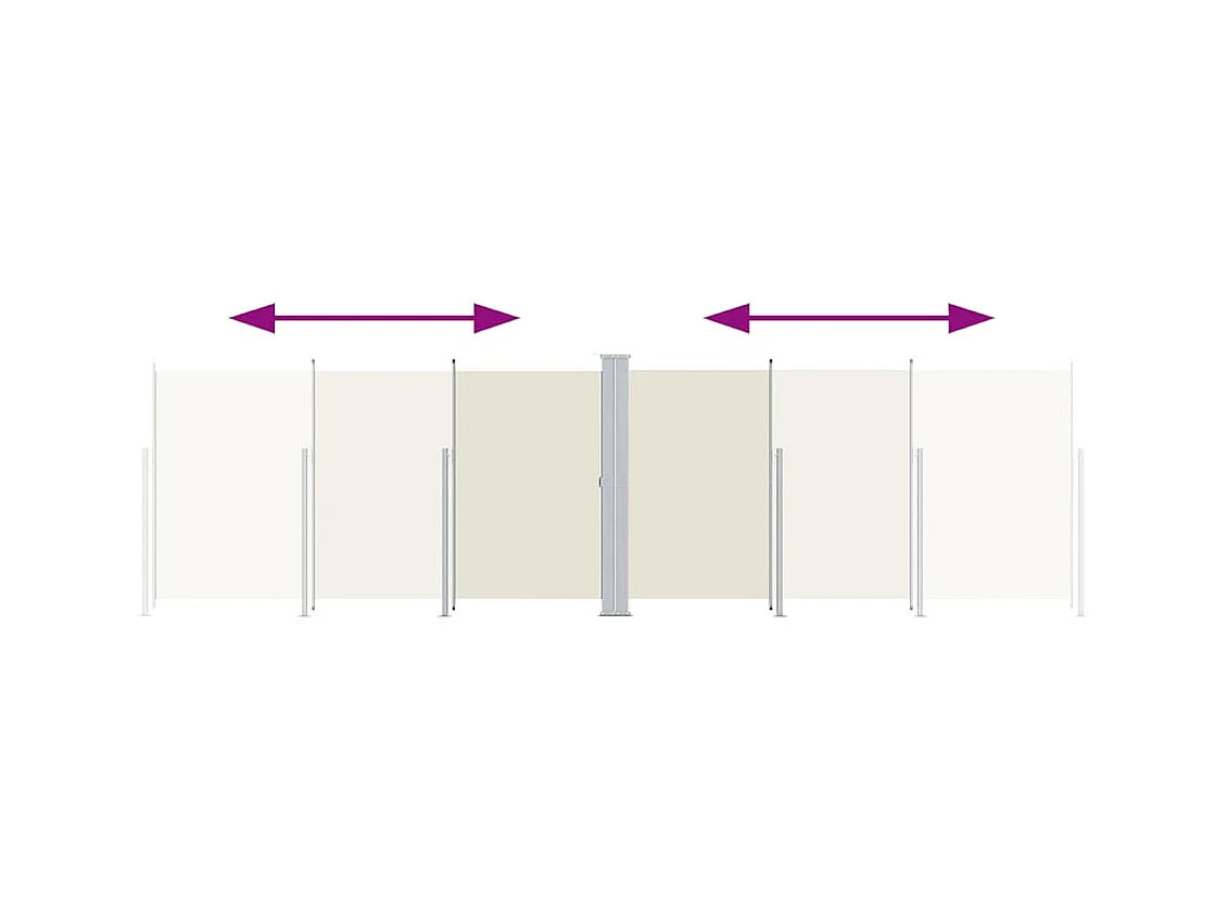 Uitschuifbaar zijluifel Crème 180x600 cm