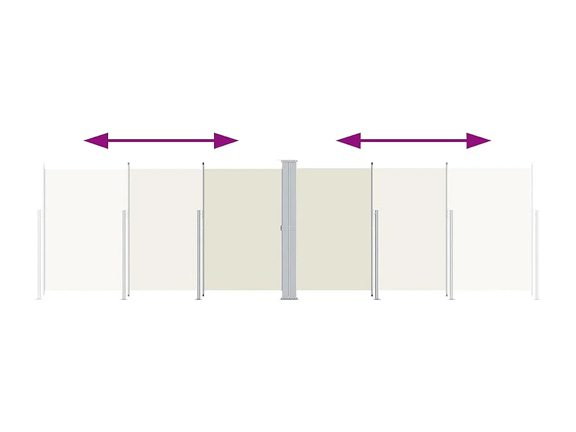 Uitschuifbaar zijluifel Crème 180x600 cm