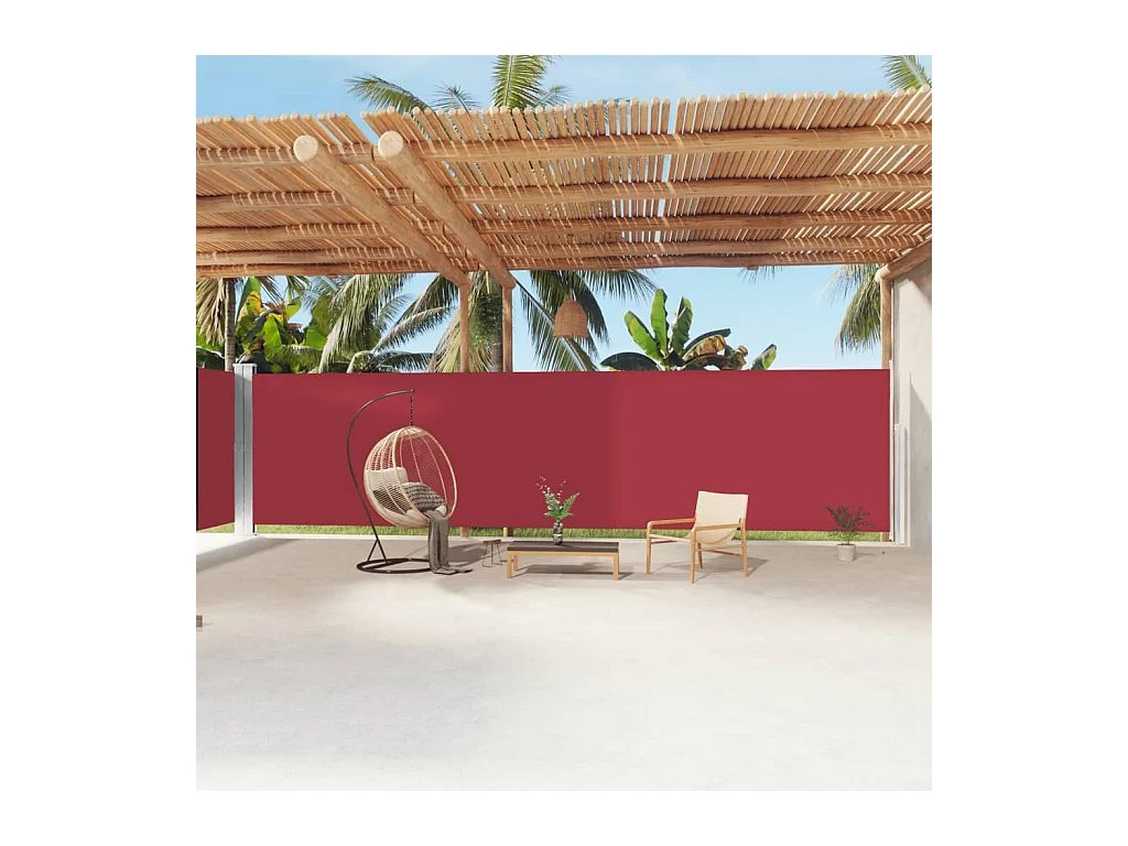 Auvent latéral rétractable Rouge 200x1200 cm