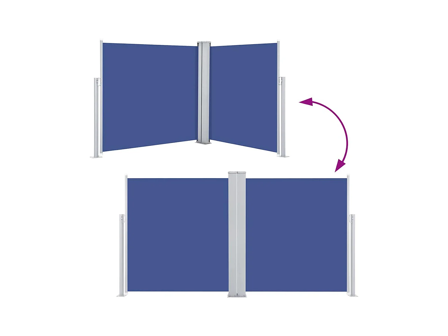 Tenda da sole laterale retrattile blu 100 x 600 cm