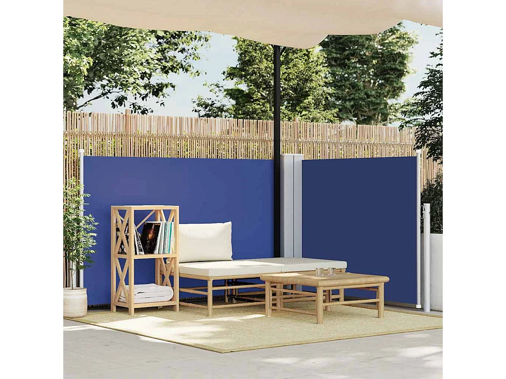 Uitschuifbare zijluifel blauw 100 x 600 cm