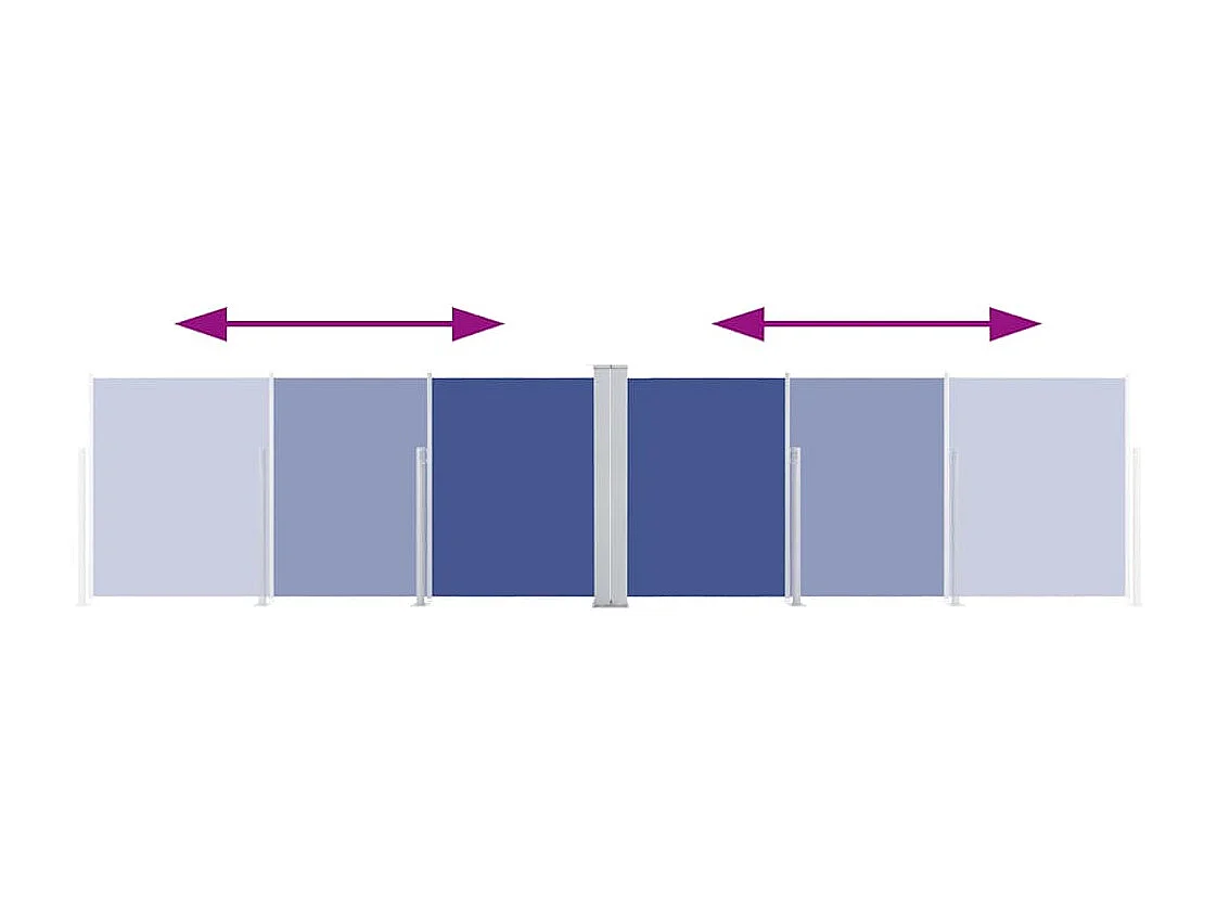 Uitschuifbare zijluifel blauw 100 x 600 cm