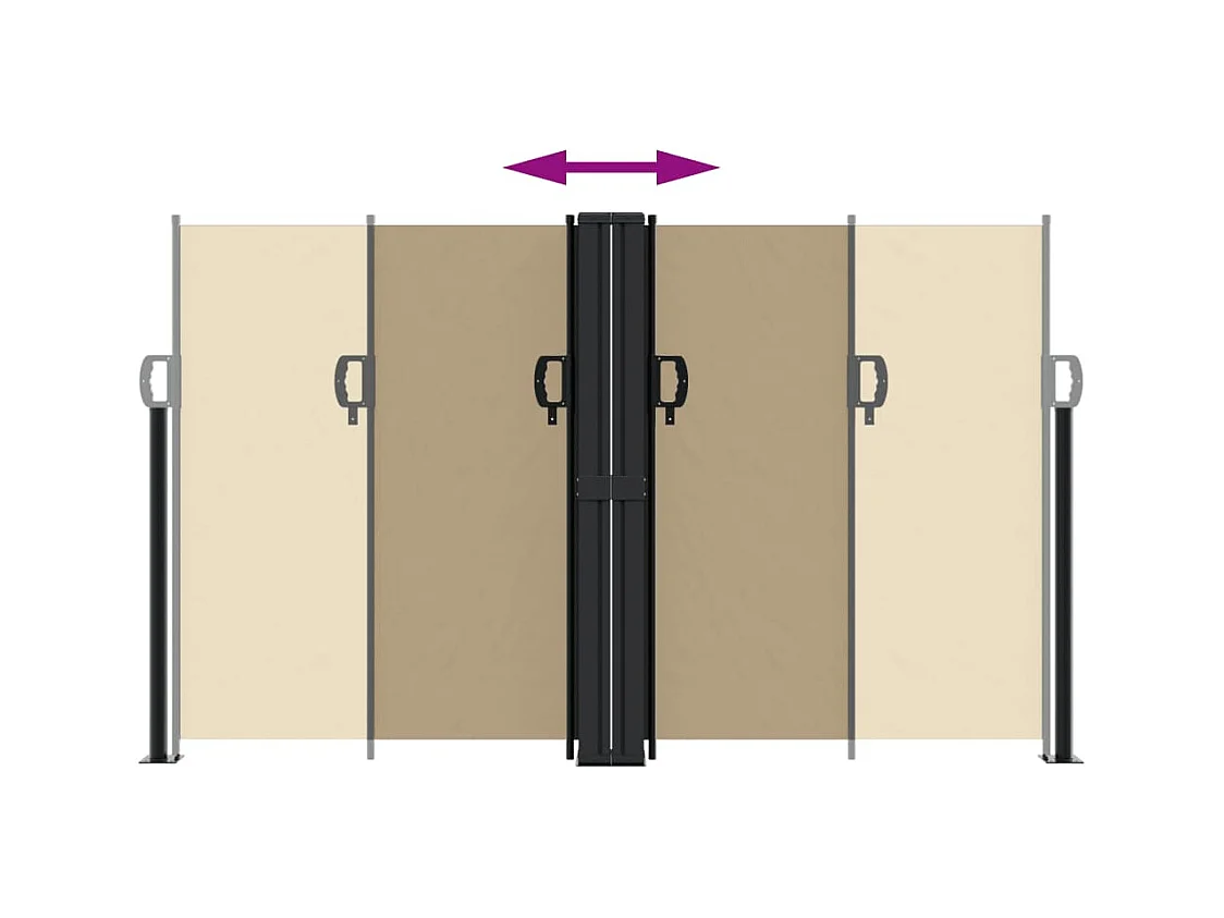 Auvent latéral rétractable beige 140x1200 cm