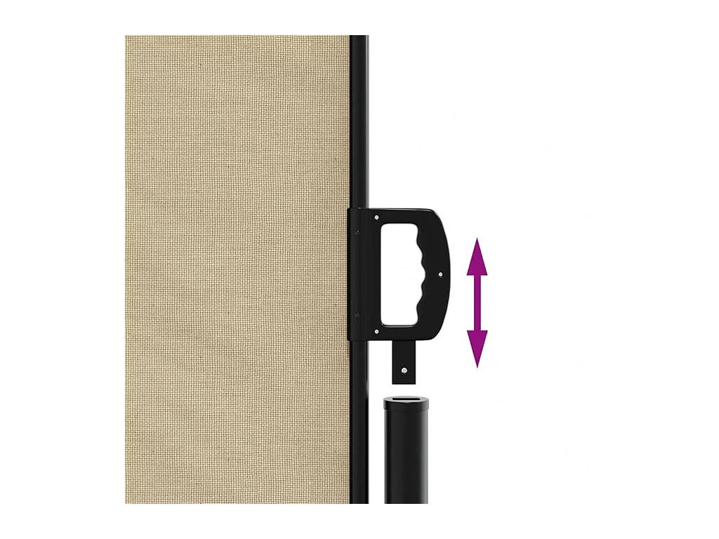 Auvent latéral rétractable beige 140x1200 cm