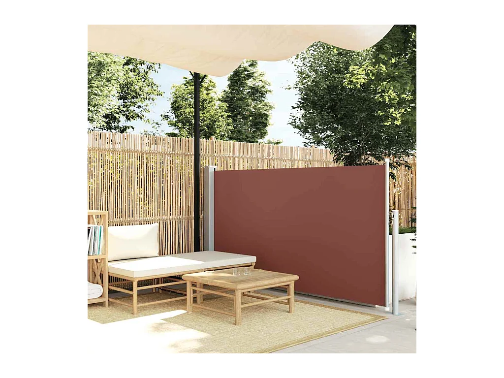 Auvent latéral rétractable 120 x 300 cm Marron
