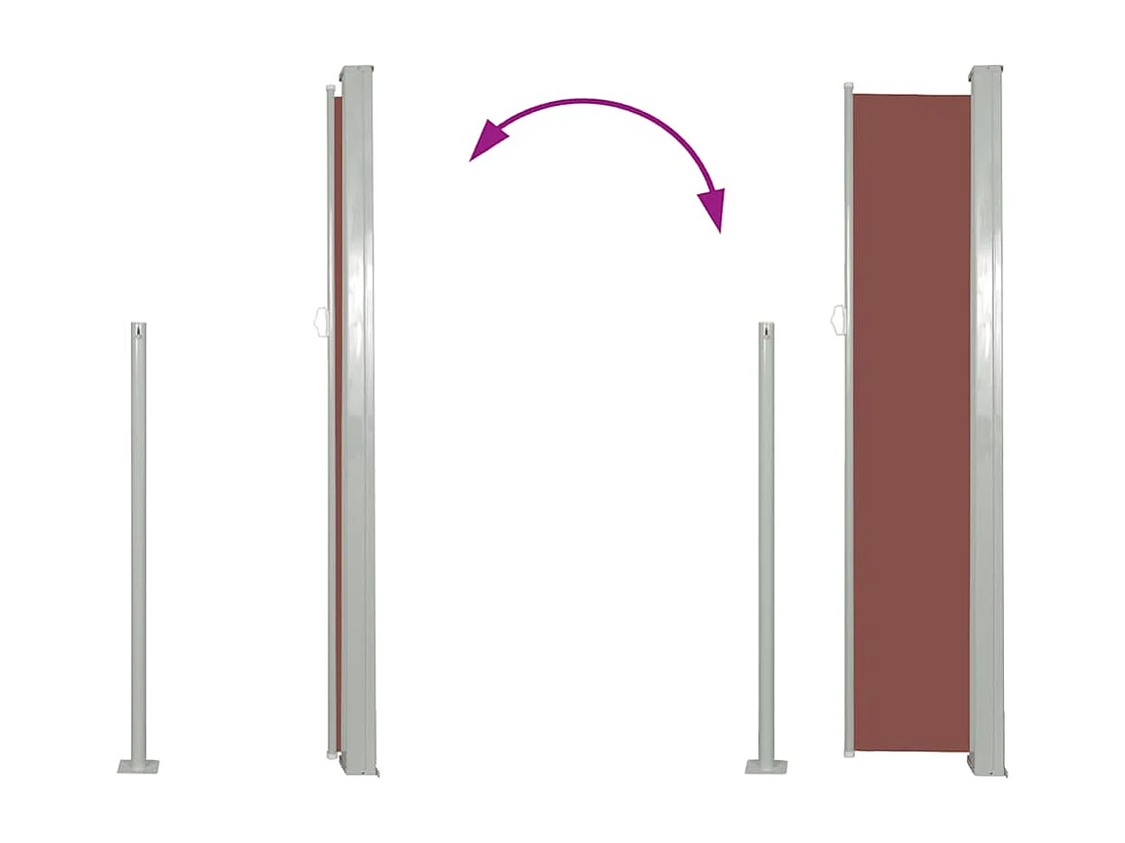 Auvent latéral rétractable 120 x 300 cm Marron