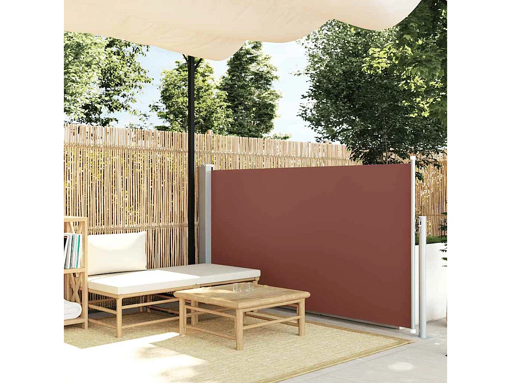 Toldo lateral retráctil 120 x 300 cm Marrón