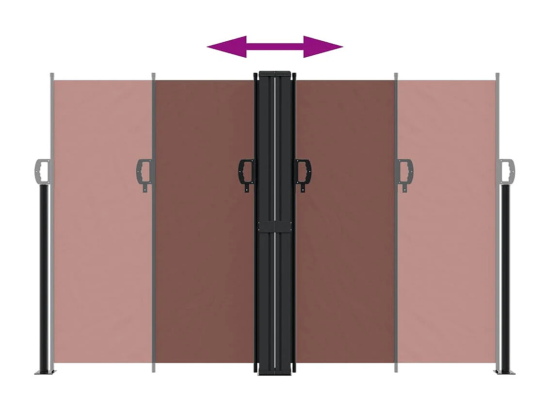 Auvent latéral rétractable marron 160x1000 cm