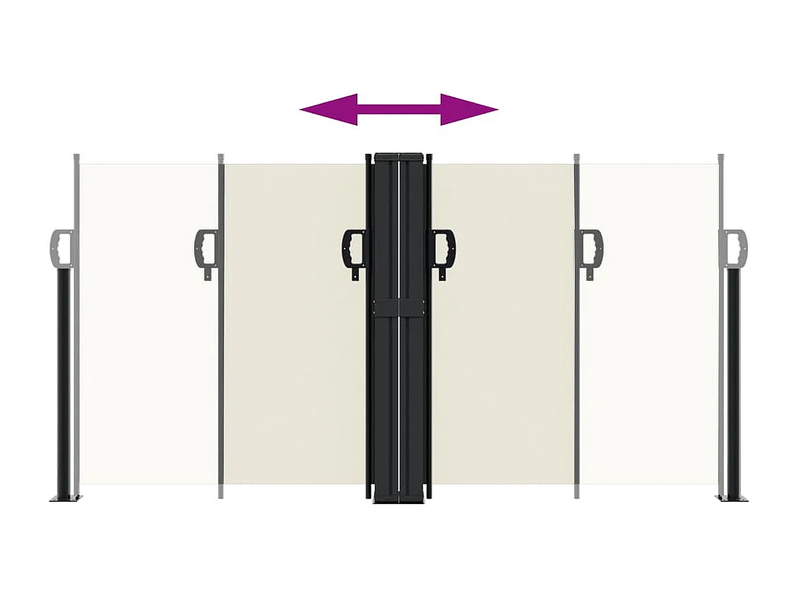 Auvent latéral rétractable crème 120x1000 cm