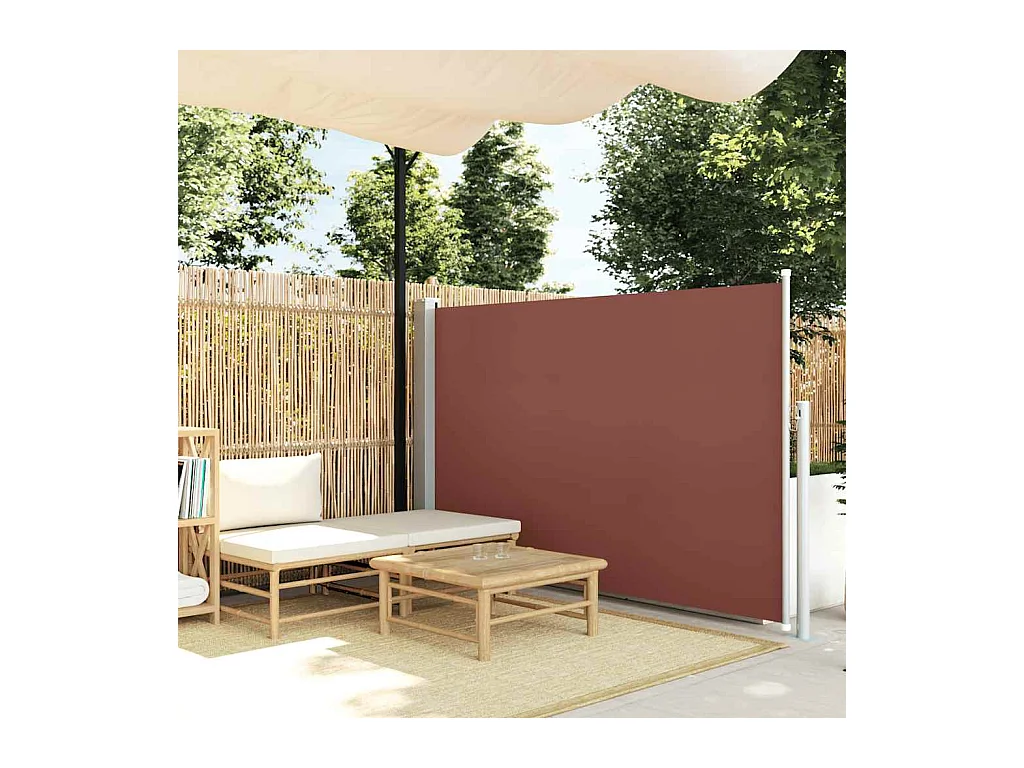 Auvent latéral rétractable 140 x 300 cm Marron