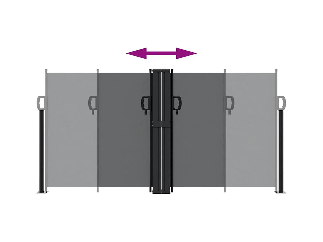 Zwarte uitschuifbare zijluifel 120x600 cm