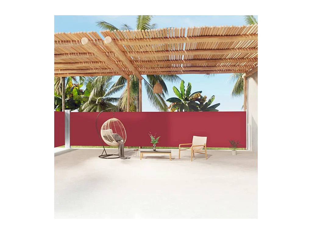 Auvent latéral rétractable Rouge 160x1200 cm