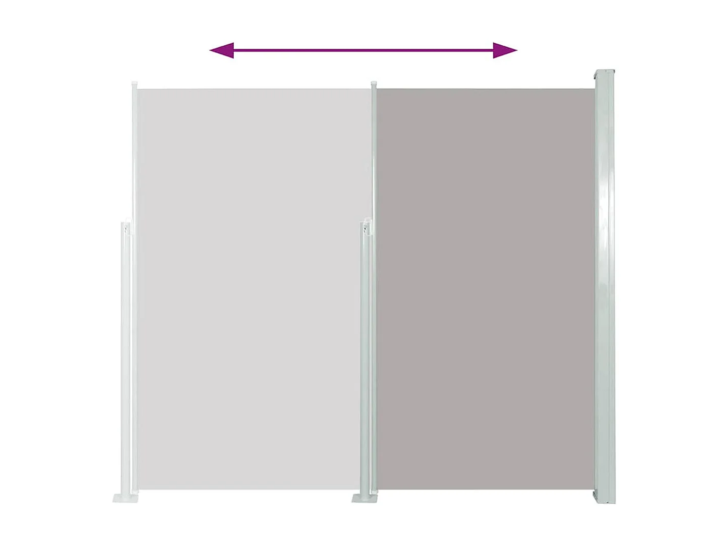 Auvent latéral rétractable 120 x 300 cm Gris