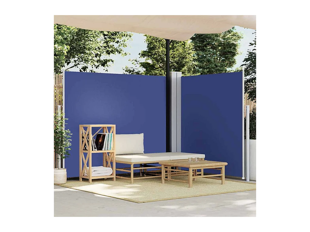 Auvent latéral rétractable Bleu 160 x 600 cm