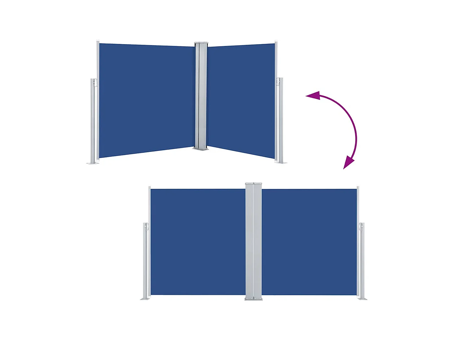 Auvent latéral rétractable Bleu 160 x 600 cm