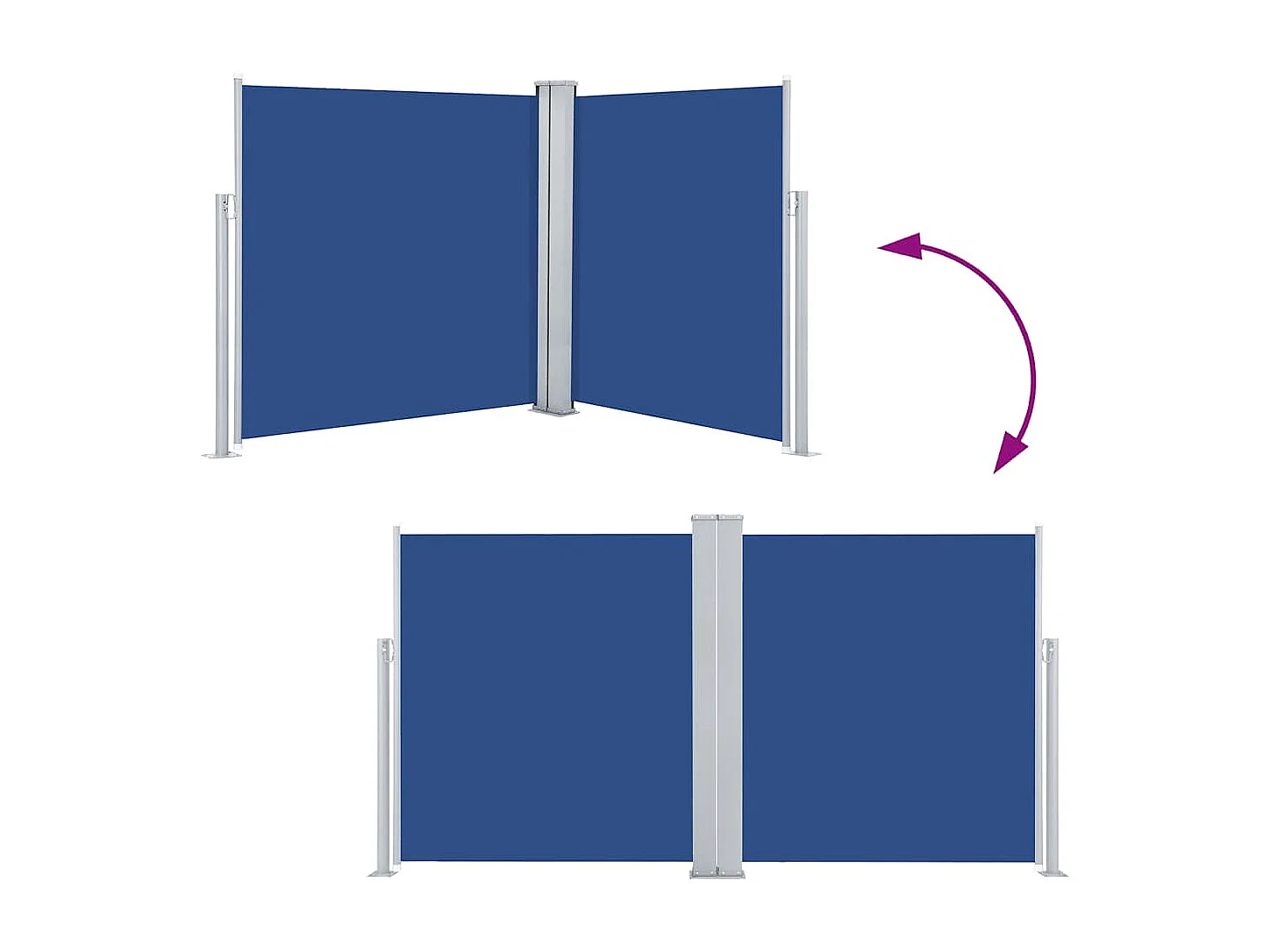 Auvent latéral rétractable Bleu 160 x 600 cm