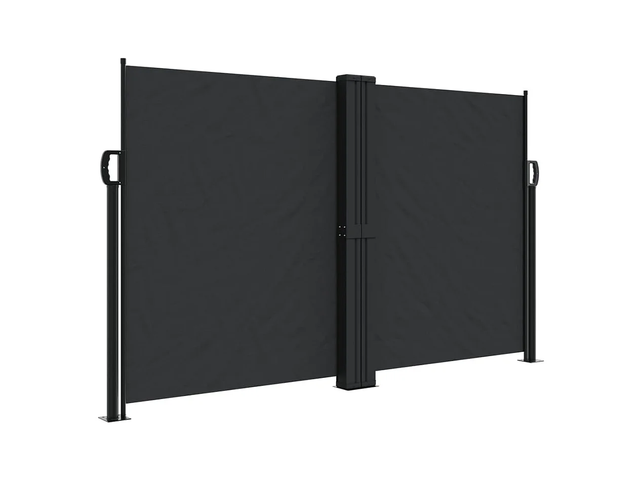 Auvent latéral rétractable noir 140x600 cm