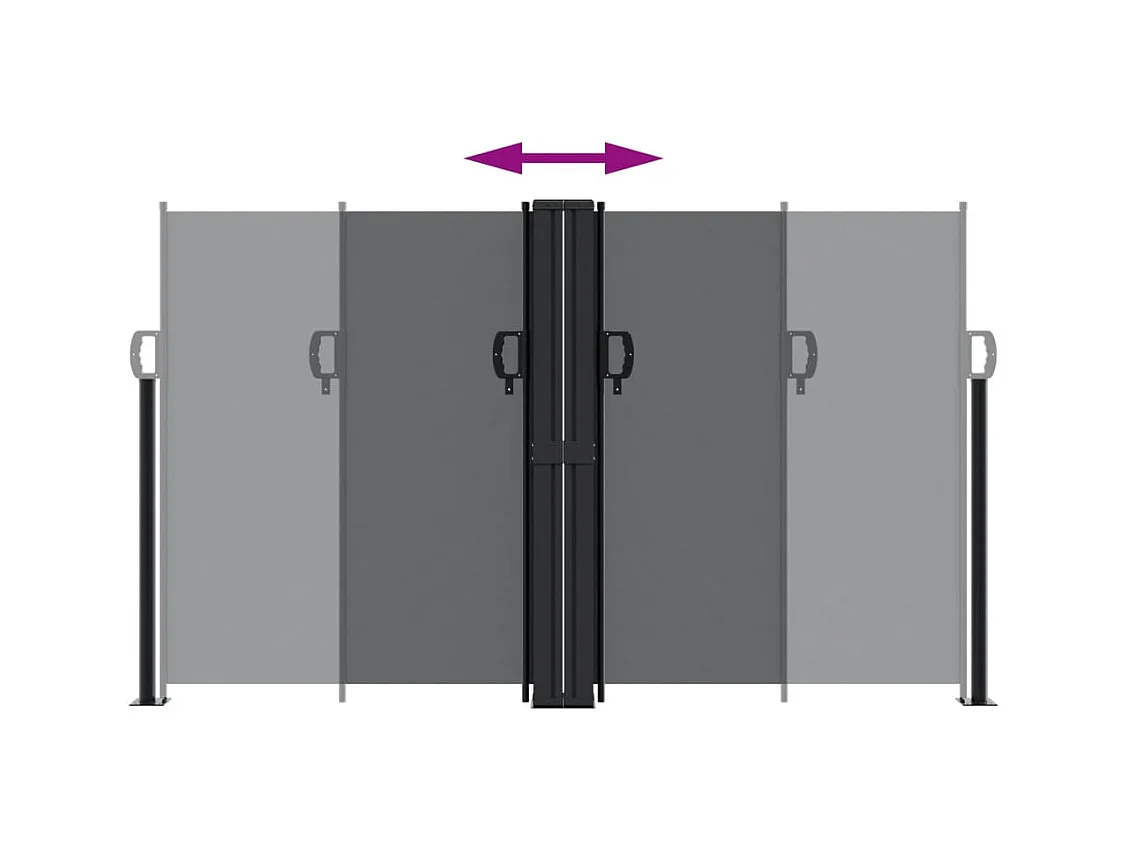 Auvent latéral rétractable noir 140x600 cm