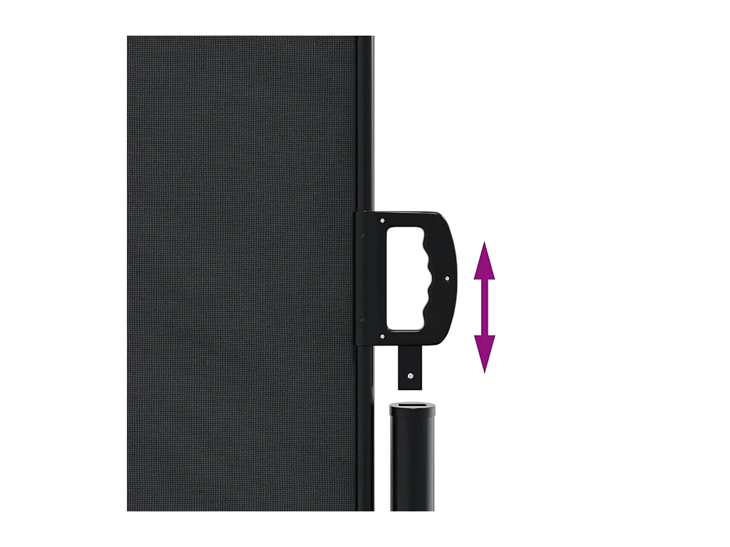 Auvent latéral rétractable noir 140x600 cm