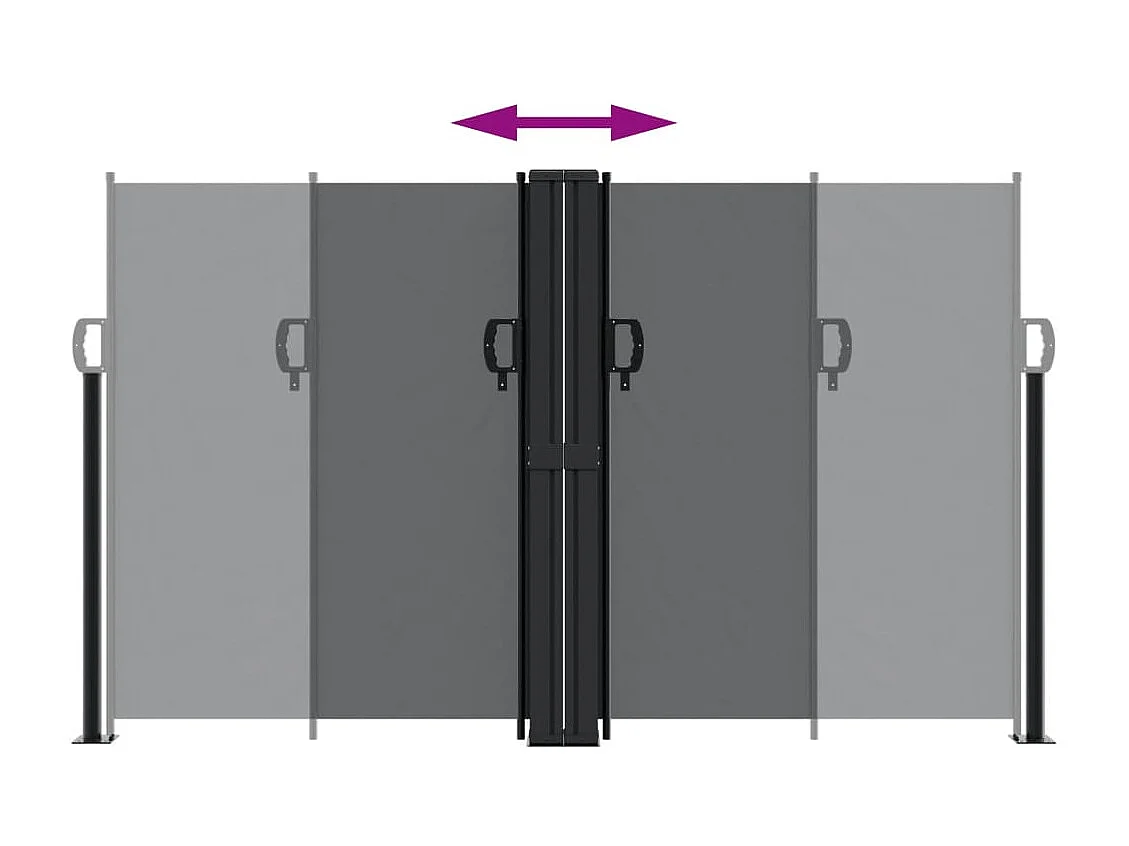 Auvent latéral rétractable noir 140x600 cm
