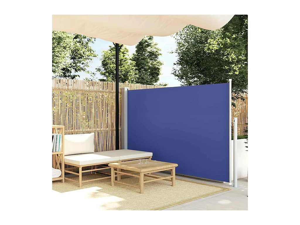 Auvent latéral rétractable 140 x 300 cm Bleu