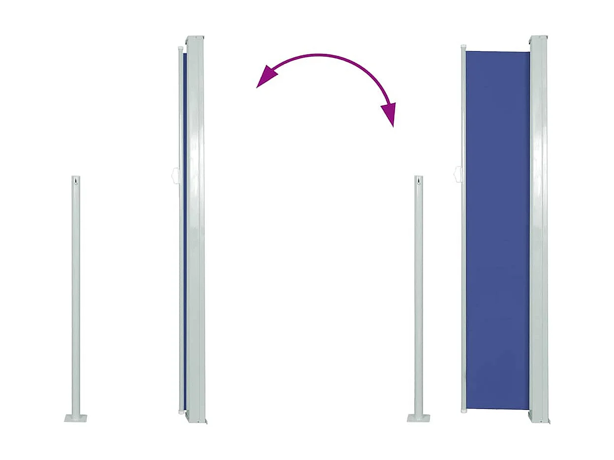 Auvent latéral rétractable 140 x 300 cm Bleu