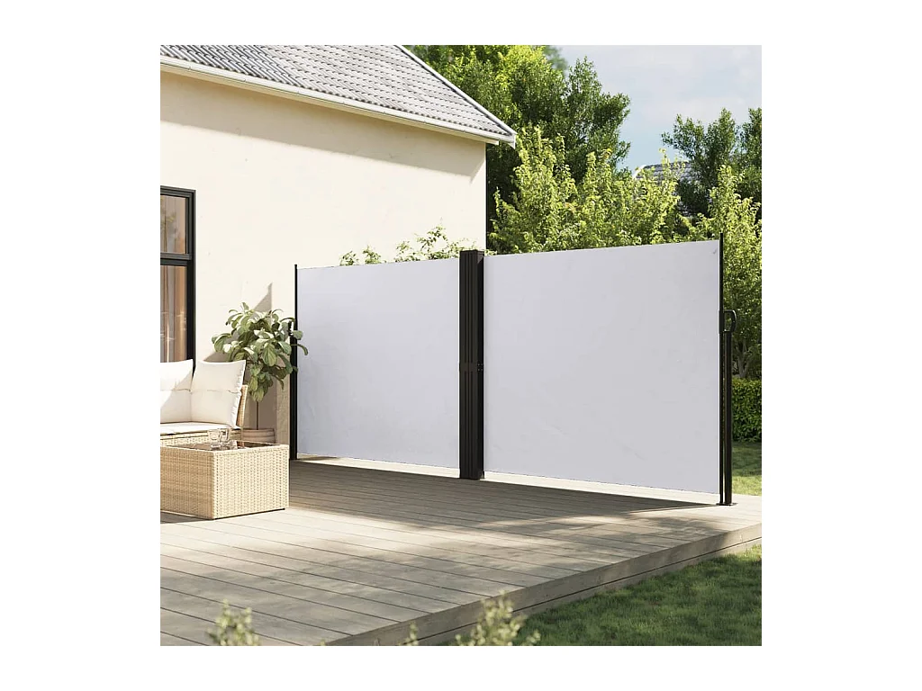 Witte uitschuifbare zijluifel 160x600 cm