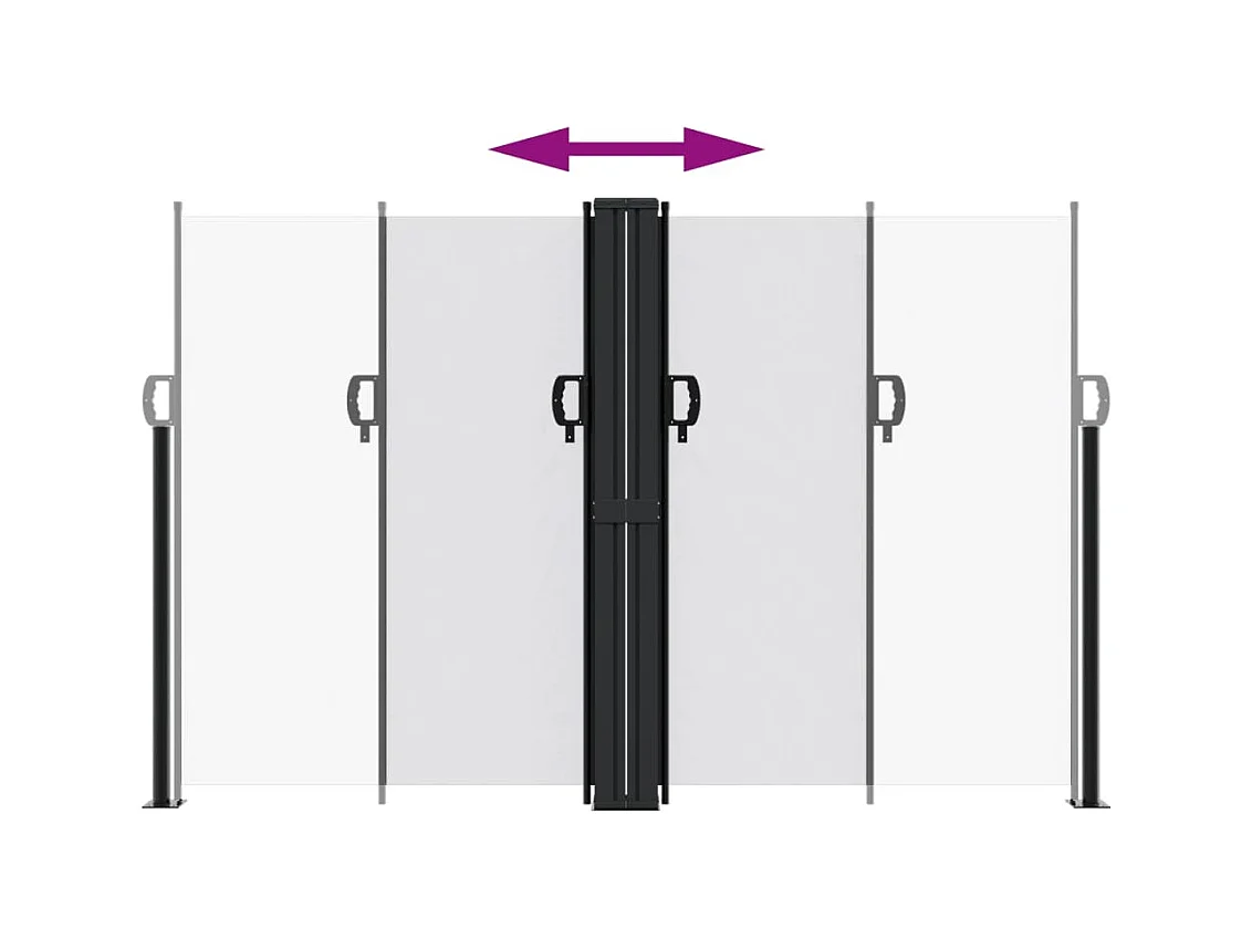 Witte uitschuifbare zijluifel 160x600 cm