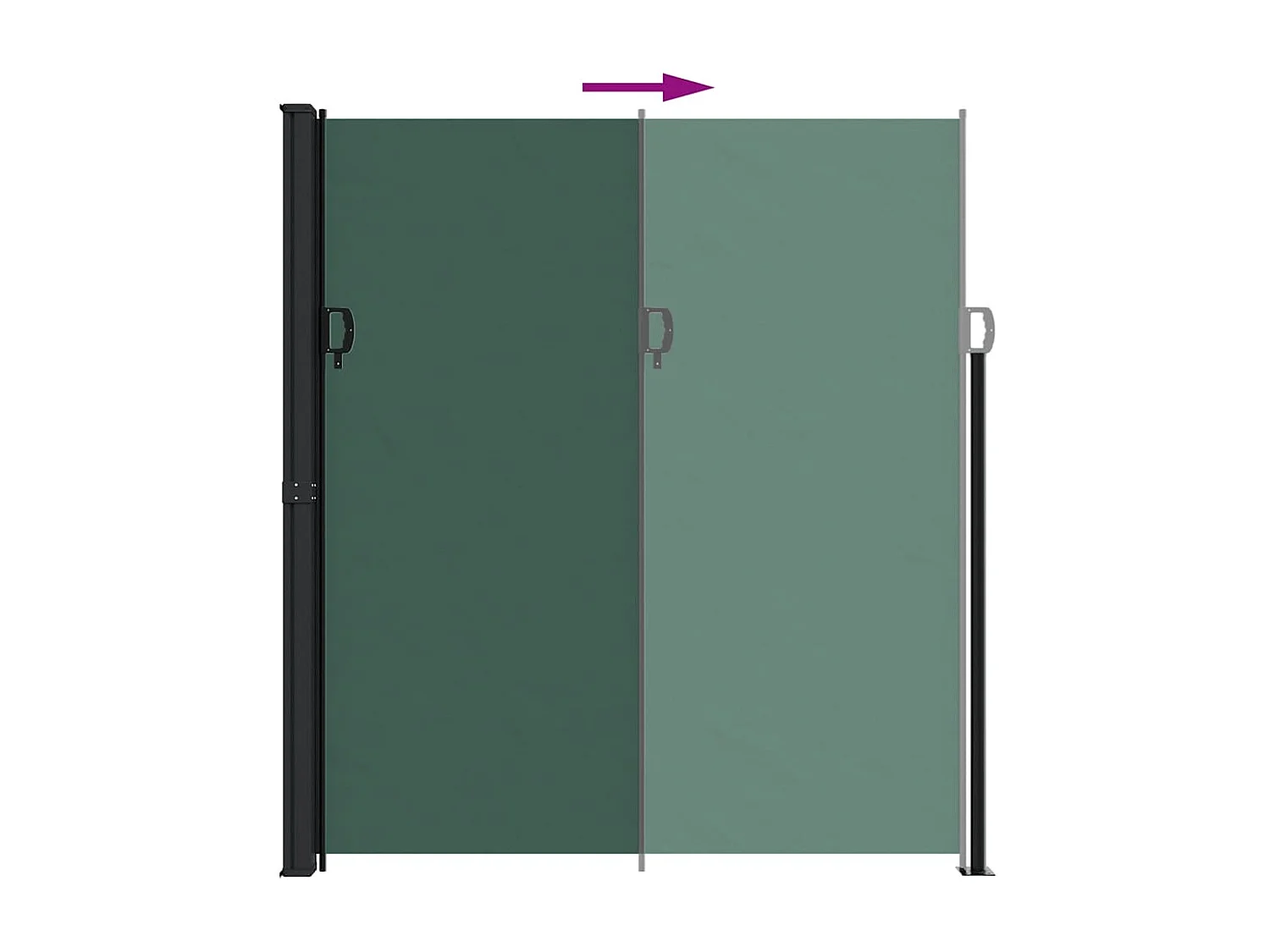 Toldo lateral retráctil verde oscuro 220x600 cm