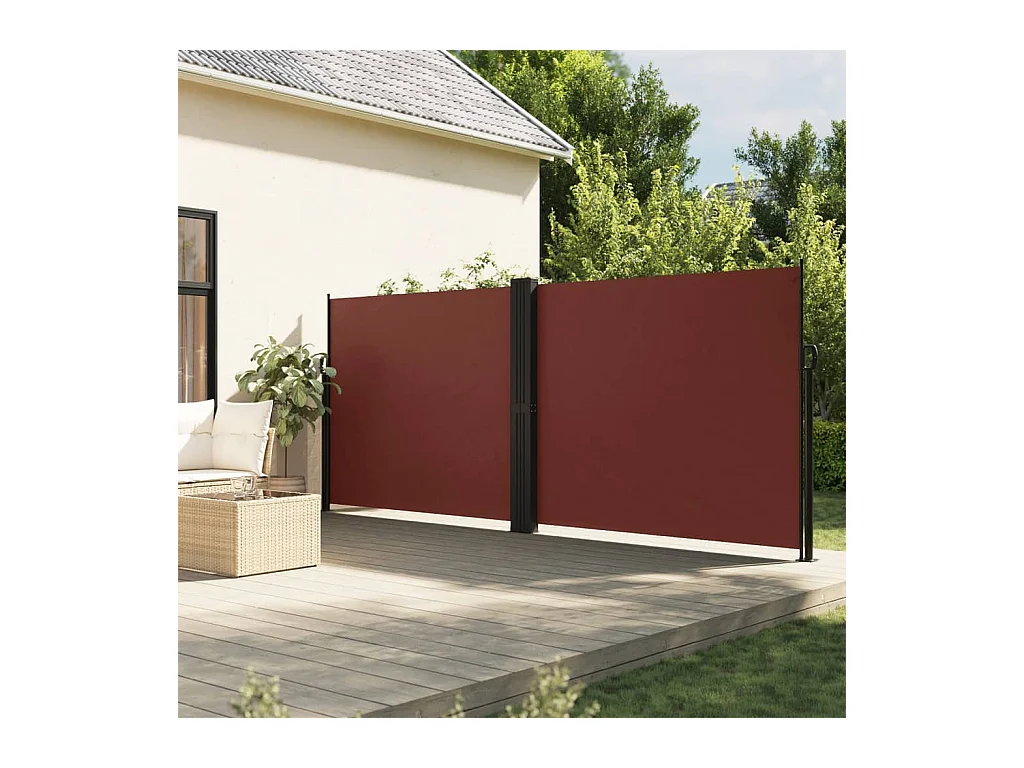 Auvent latéral rétractable marron 160x1200 cm