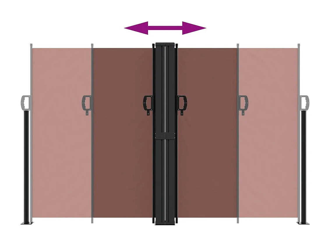 Auvent latéral rétractable marron 160x1200 cm