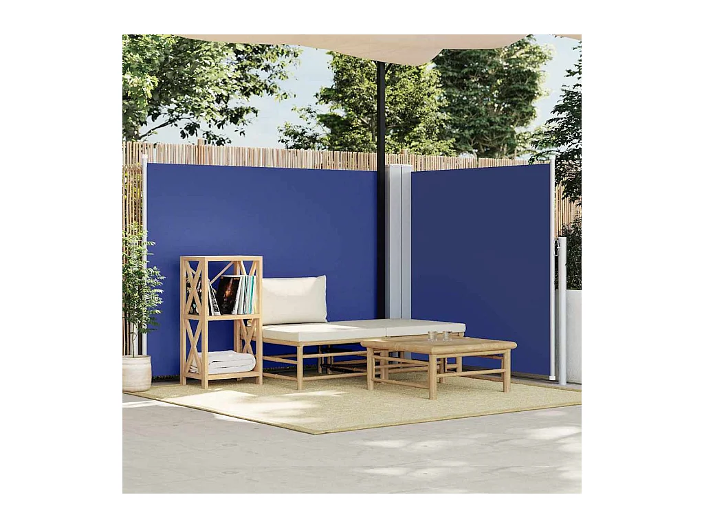 Auvent latéral rétractable Bleu 140 x 600 cm