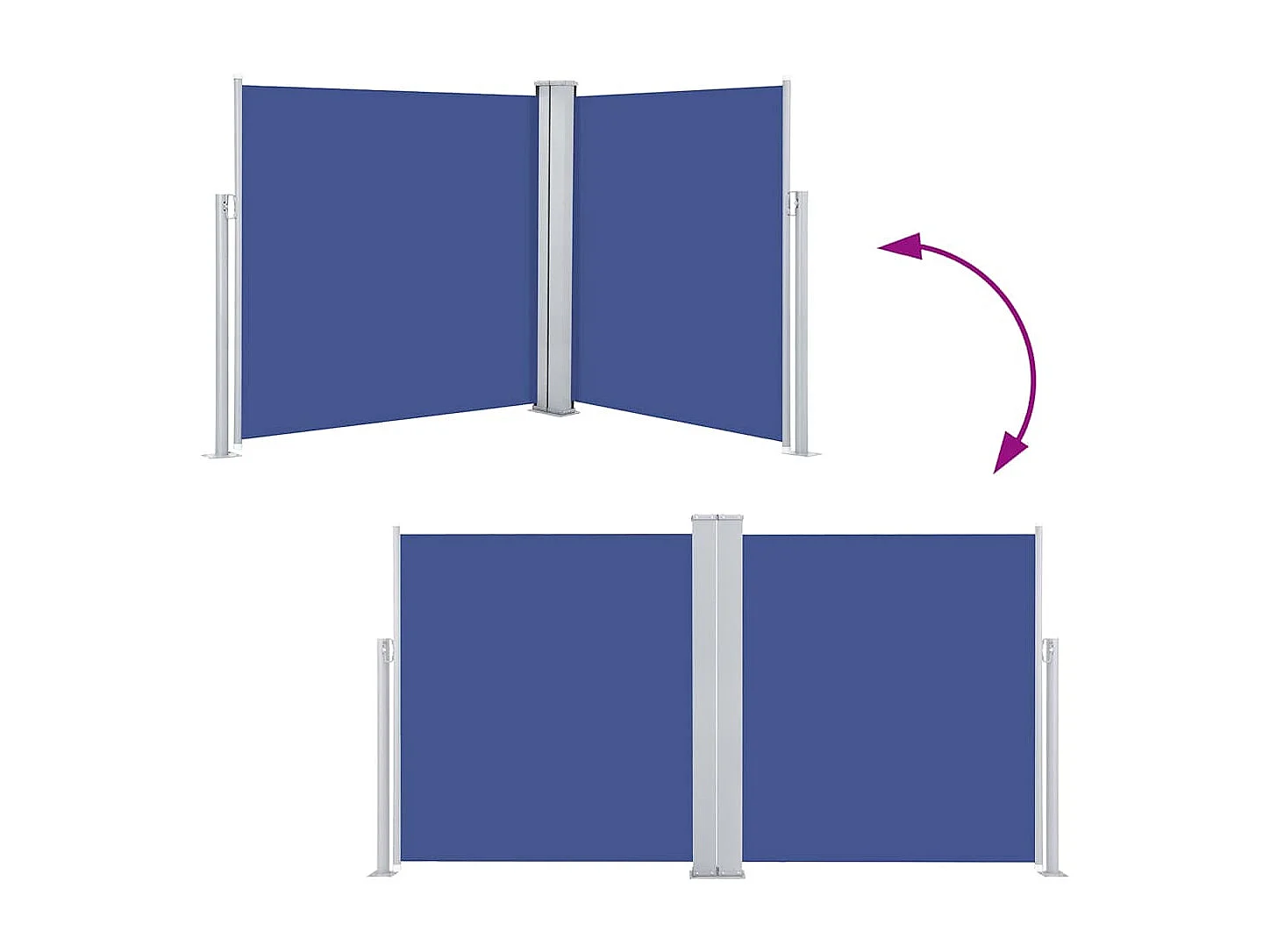 Auvent latéral rétractable Bleu 140 x 600 cm