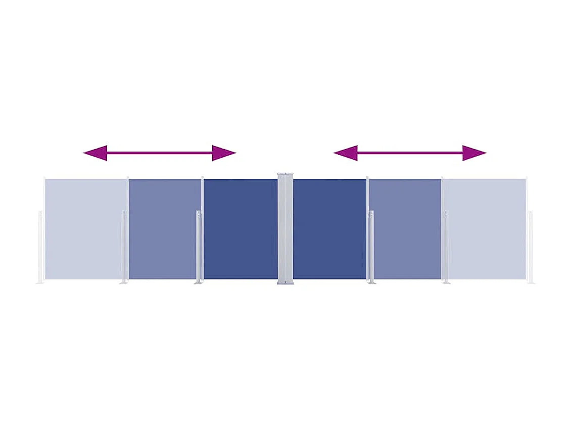 Auvent latéral rétractable Bleu 140 x 600 cm