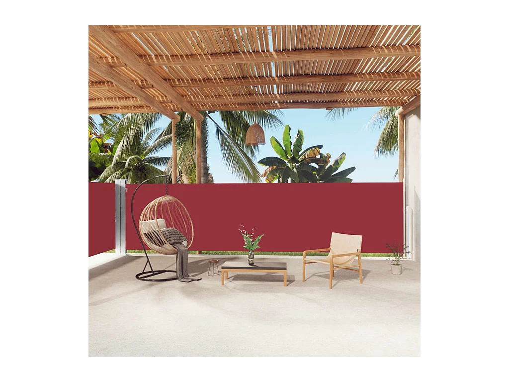 Auvent latéral rétractable Rouge 160x1000 cm