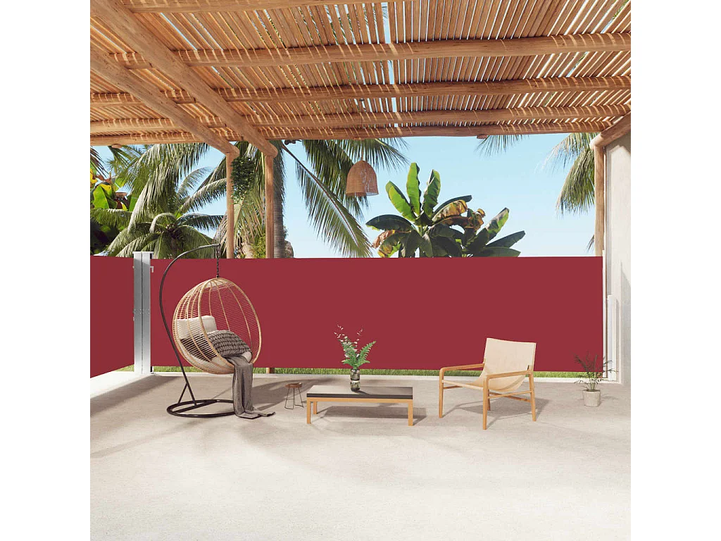 Auvent latéral rétractable Rouge 160x1000 cm