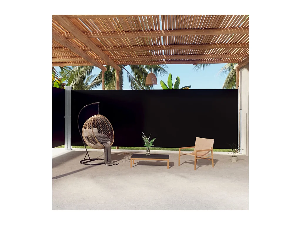 Auvent latéral rétractable Noir 220x1000 cm