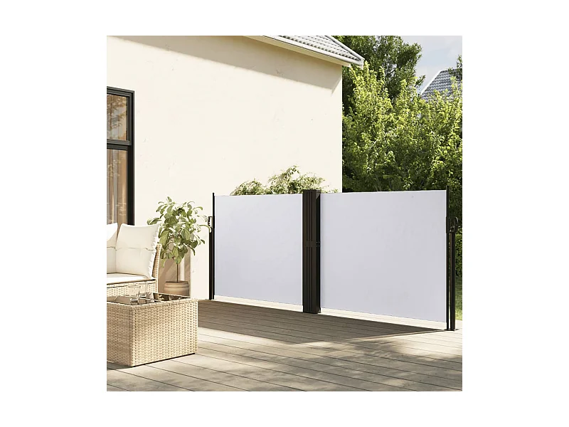 Witte uitschuifbare zijluifel 140x1000 cm