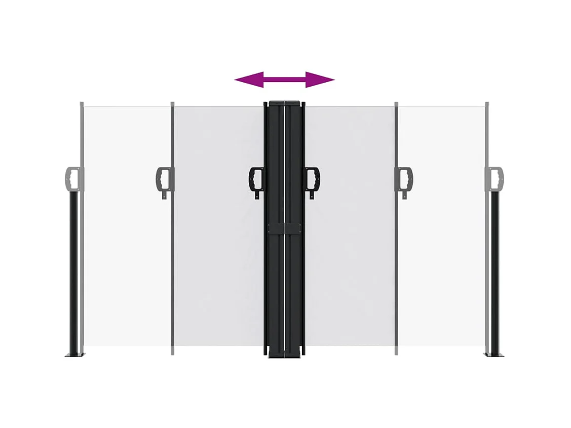 Witte uitschuifbare zijluifel 140x1000 cm