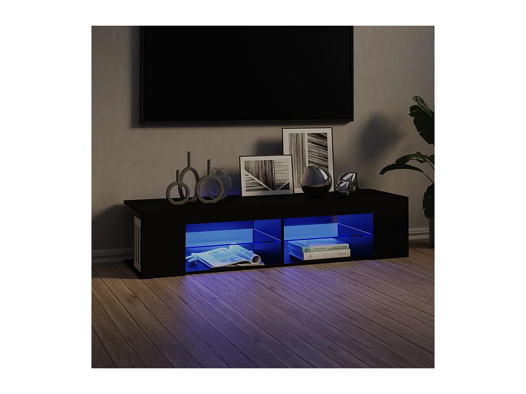 Meuble TV avec lumières LED noir 135x39x30 cm