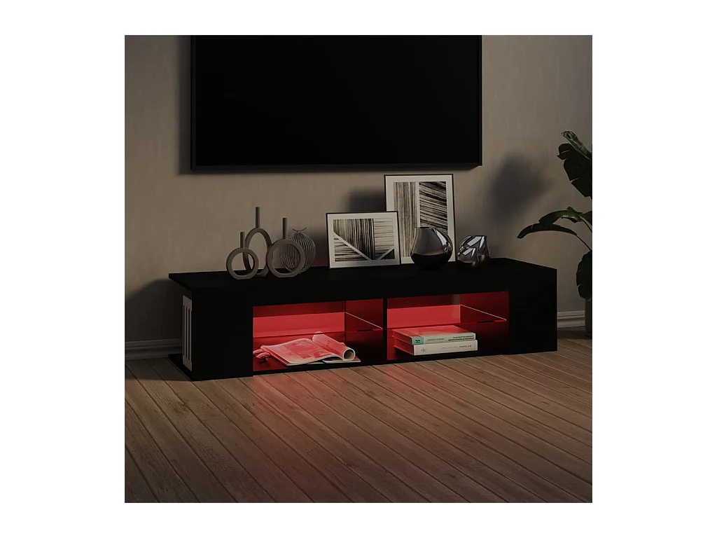 Meuble TV avec lumières LED noir 135x39x30 cm