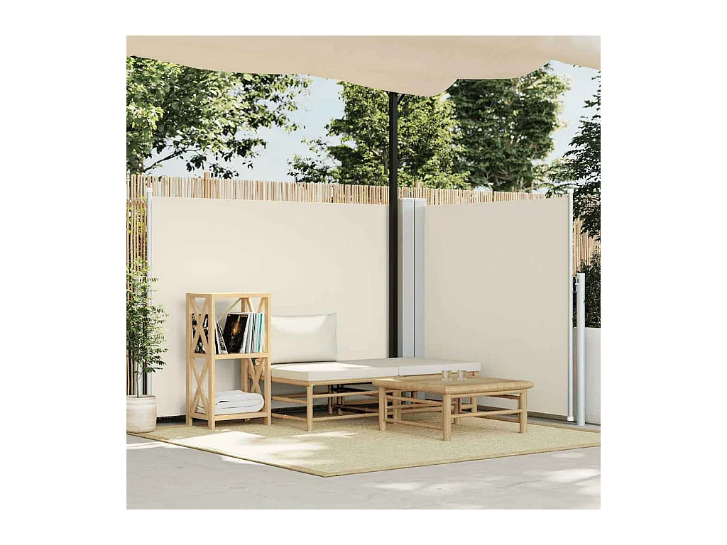 Auvent latéral rétractable Crème 140 x 600 cm