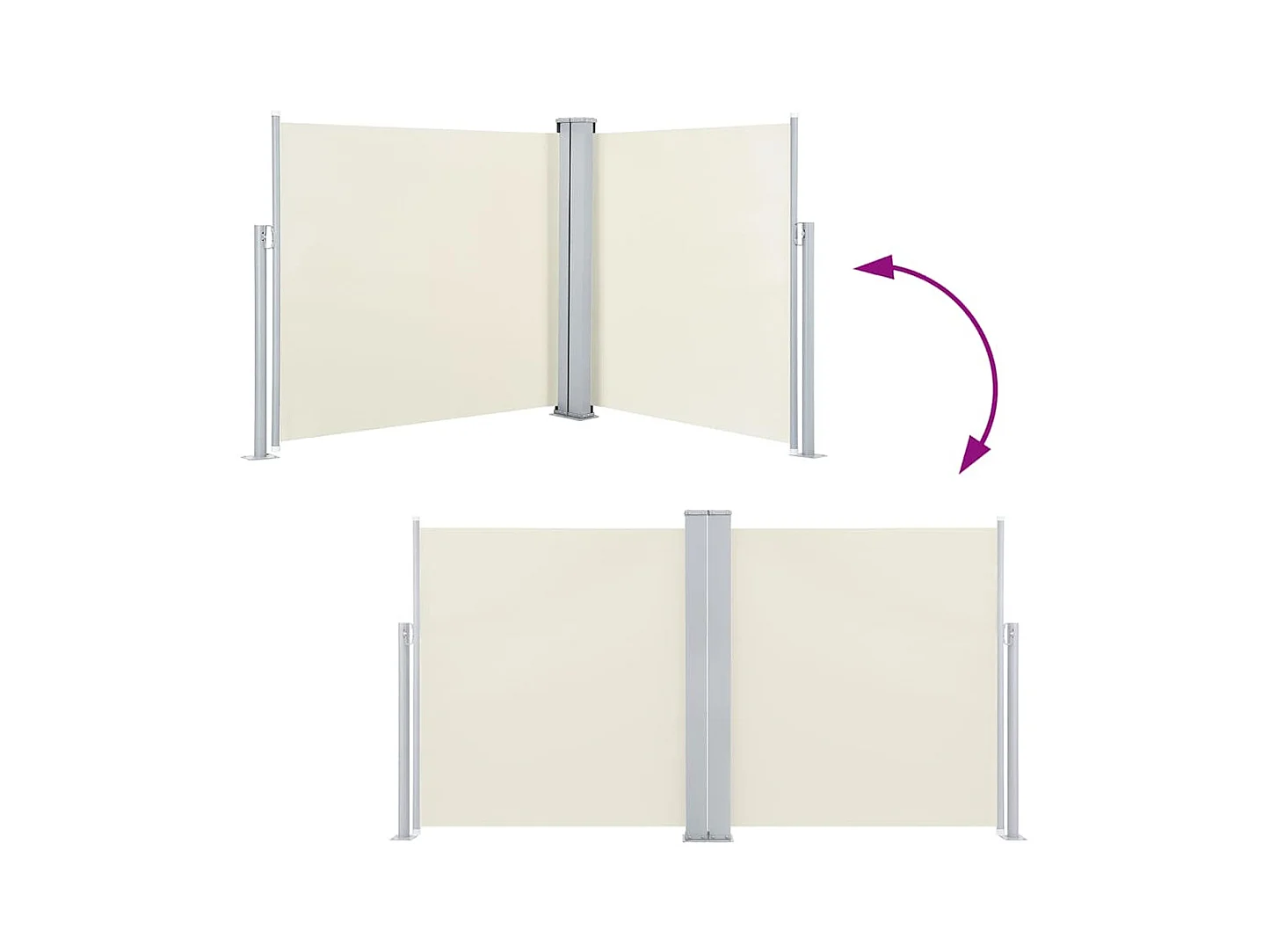 Auvent latéral rétractable Crème 140 x 600 cm