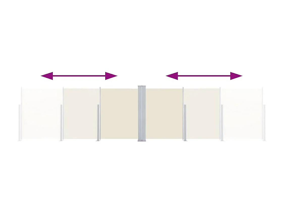 Auvent latéral rétractable Crème 140 x 600 cm