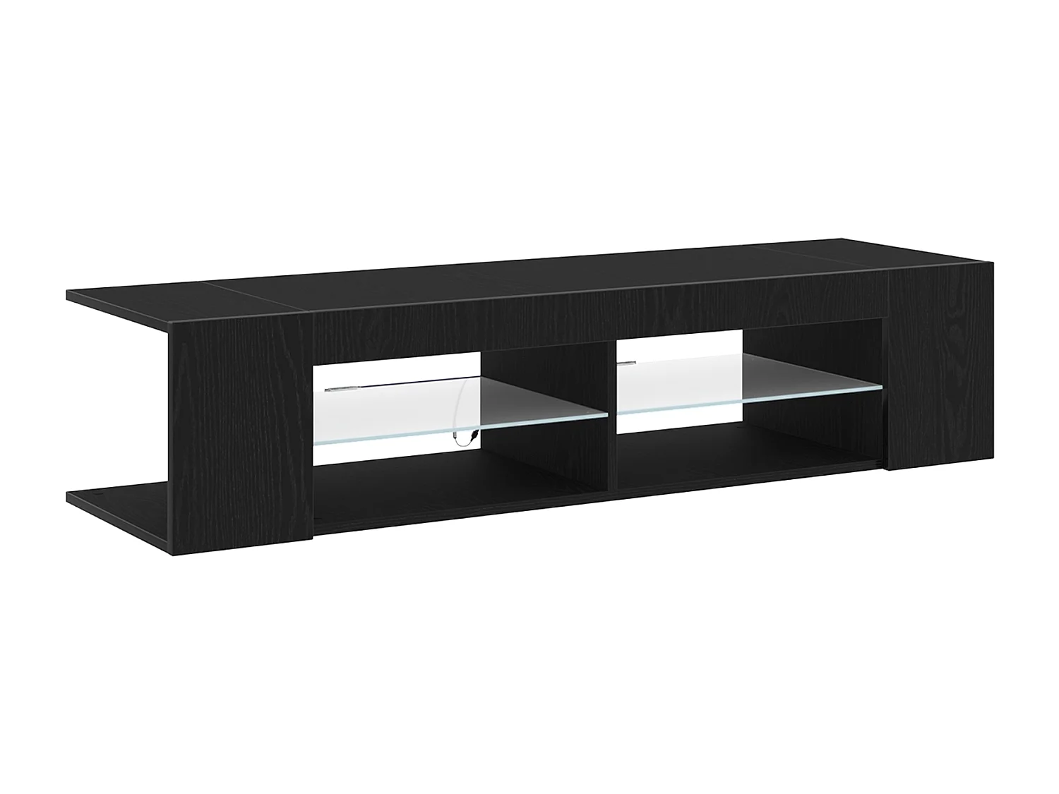 Meuble TV avec LEDs Chêne Noir 135x39x30cm en bois d'ingénierie