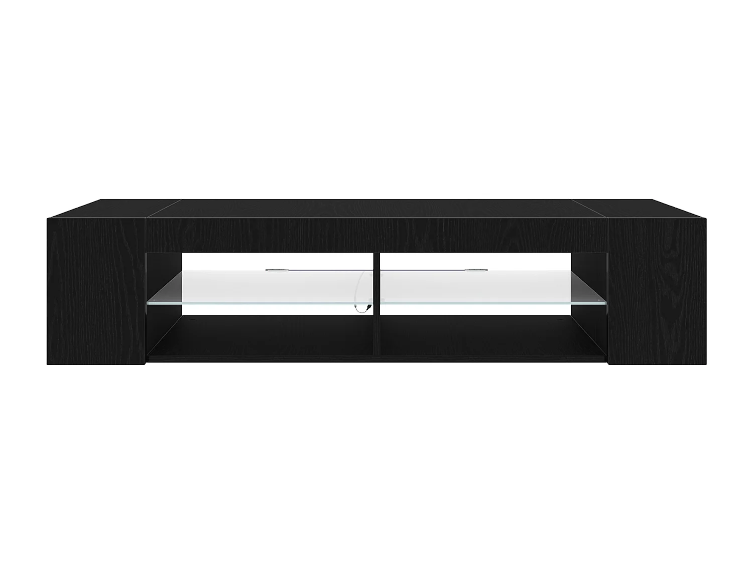 Meuble TV avec LEDs Chêne Noir 135x39x30cm en bois d'ingénierie