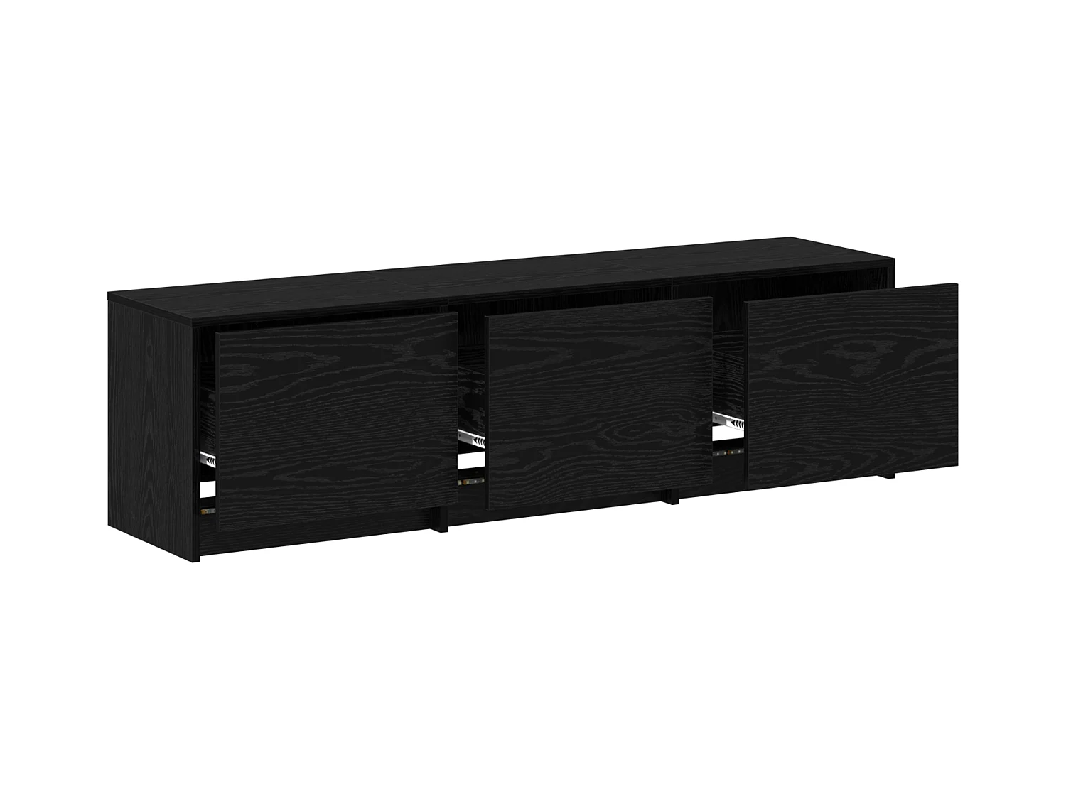 TV-meubel met LED's Zwarte Eiken 140x34x40 cm Technisch hout