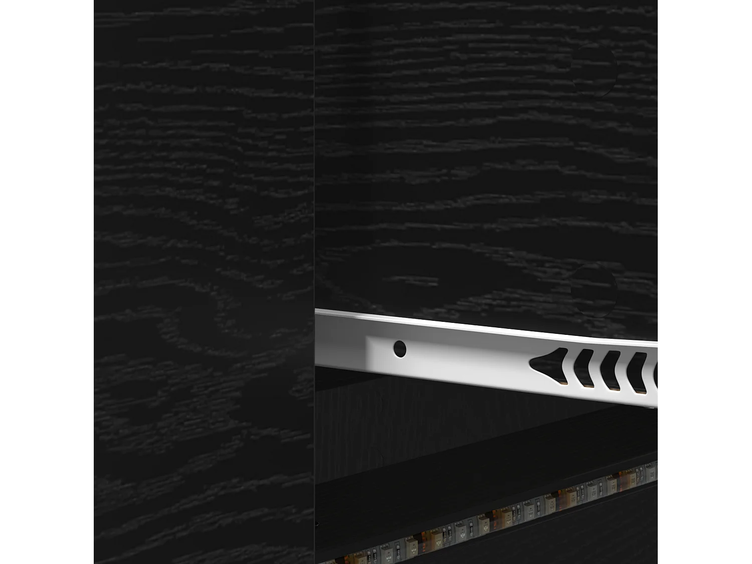 TV-meubel met LED's Zwarte Eiken 140x34x40 cm Technisch hout